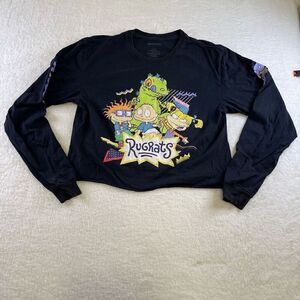 Nickelodeon Rugrats Only Black Midriff Long Sleeve T Shirt Large